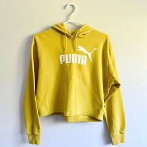 Yellow Puma Cropped Hoodie